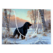 Gordon Setter liet het sneeuwen Kerstmis Groot Cadeauzakje (Achterkant)