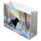 Gordon Setter liet het sneeuwen Kerstmis Groot Cadeauzakje (Achterkant Gekanteld)