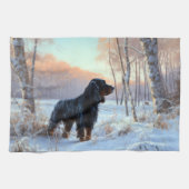 Gordon Setter liet het sneeuwen Kerstmis Theedoek (Horizontaal)