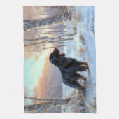 Gordon Setter liet het sneeuwen Kerstmis Theedoek (Verticaal)