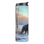 Gordon Setter liet het sneeuwen Kerstmis Thermosbeker (Gedraaid links)