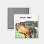 Gordon Setter-magneet Magneet (Voorkant / Achterkant)