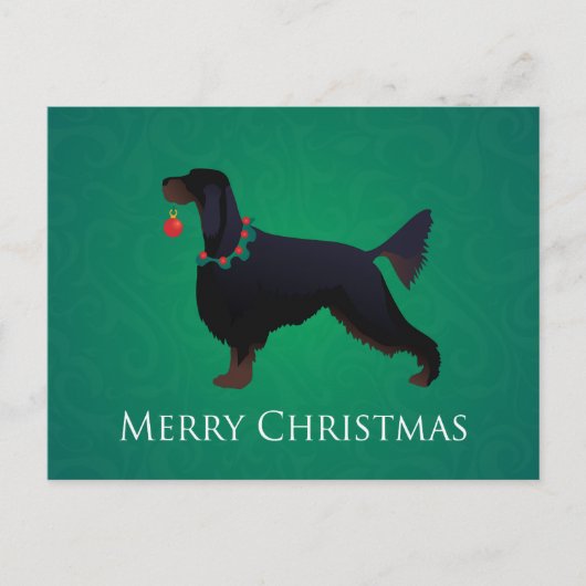 Gordon Setter Merry-kerstontwerp Feestdagenkaart (Voorkant)