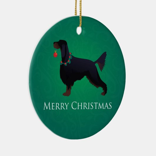 Gordon Setter Merry-kerstontwerp Keramisch Ornament (Rechts)