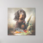 Gordon setter met fazanten, Art Canvas Afdruk (Voorkant)