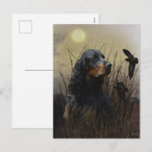 Gordon setter met fazanten, Art Feestdagenkaart (Voorkant / Achterkant)