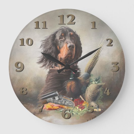 Gordon setter met fazanten, Kunst Grote Klok (Voorkant)