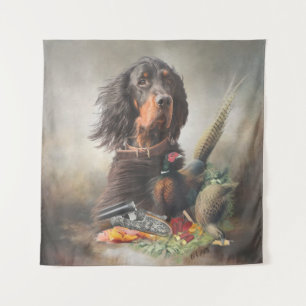 Gordon setter met fazanten, Kunst Wandkleed