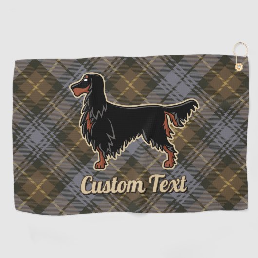 Gordon Setter over Weathered Gordon Golfhanddoek (Horizontaal)