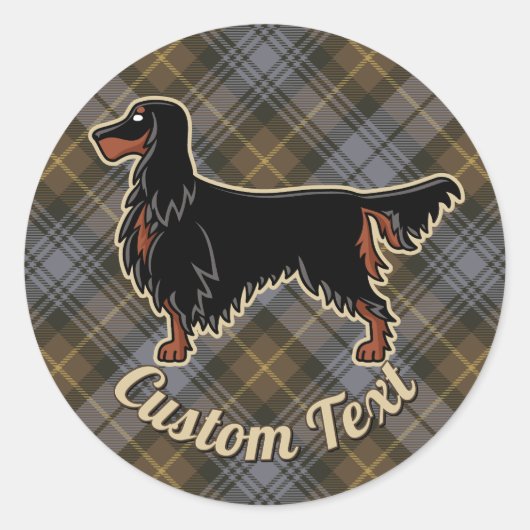 Gordon Setter over Weathered Gordon Ronde Sticker (Voorkant)