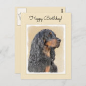 Gordon Setter Painting - Cute Original Dog Art Briefkaart (Voorkant / Achterkant)