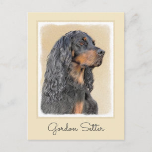 Gordon Setter Painting - Cute Original Dog Art Briefkaart