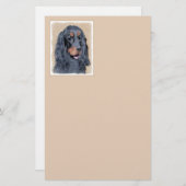 Gordon Setter Painting - Cute Original Dog Art Briefpapier (Voorkant / Achterkant)