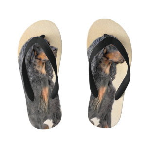 Gordon Setter Painting - Cute Original Dog Art Kinder Teenslippers