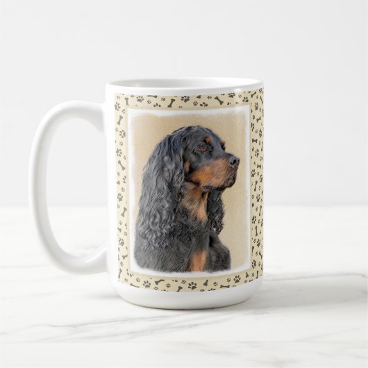 Gordon Setter Painting - Cute Original Dog Art Koffiemok (Links)