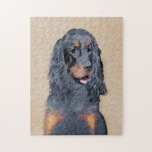 Gordon Setter Painting - Cute Original Dog Art Legpuzzel (Verticaal)