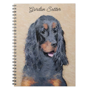 Gordon Setter Painting - Cute Original Dog Art Notitieboek