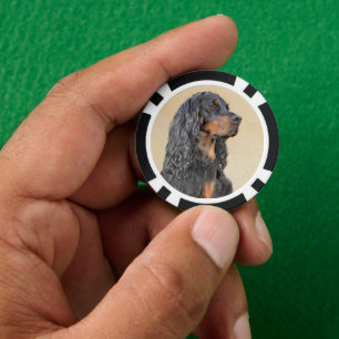 Gordon Setter Painting - Cute Original Dog Art Poker Chips