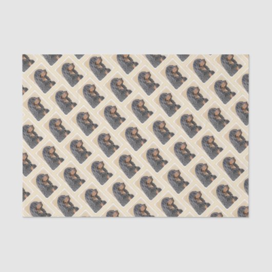 Gordon Setter Painting - Cute Original Dog Art Tissuepapier (Voorkant)