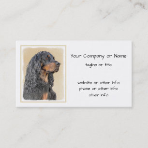 Gordon Setter Painting - Cute Original Dog Art Visitekaartje
