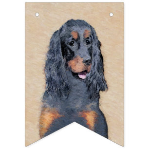 Gordon Setter Painting - Cute Original Dog Art Vlaggetjes