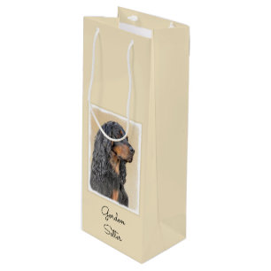 Gordon Setter Painting - Cute Original Dog Art Wijn Cadeautas