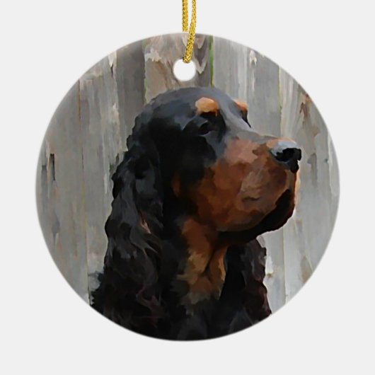 Gordon Setter Paintng Ornament (Voorkant)