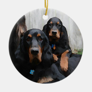 Gordon Setter Pals het Schilderen Ornament