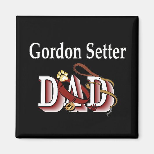 gordon setter papa Magnet (Devant)