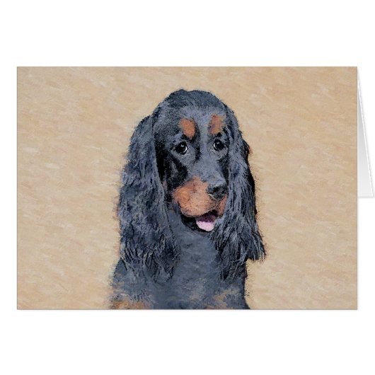 Gordon Setter Peinture - Joli art original chien (Devant horizontal)