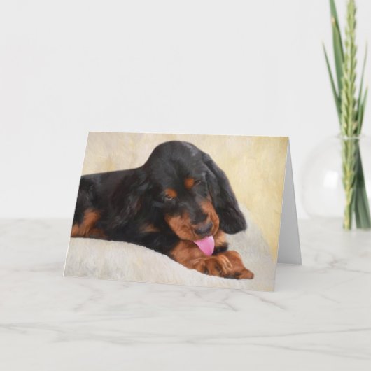Gordon Setter Puppy Greeting Cards Kaart (Voorkant)