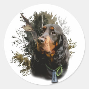 Gordon Setter Ronde Sticker