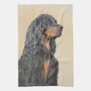 Gordon Setter-schilderij - Mooie originele honden Theedoek