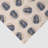 Gordon Setter Schilderij Zwart Schattige Originele Tissuepapier (Detail)