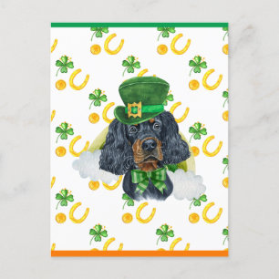 Gordon Setter Shamrock St. Patricks Dag Feestdagenkaart