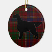 Gordon Setter Silhouette over Tartan Ornament (Links)