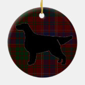 Gordon Setter Silhouette over Tartan Ornament (Achterkant)