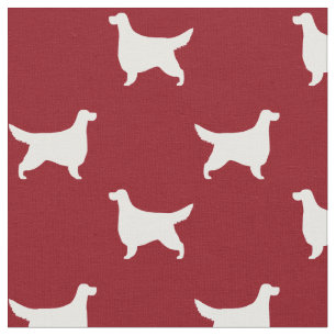 Gordon Setter Silhouetten Patroon Rood en Wit Stof