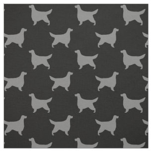 Gordon Setter Silhouetten Patroon Zwart en Grijs Stof