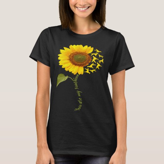 Gordon Setter Sunflower T-shirt (Voorkant)