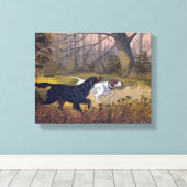 Gordon Setter sur l'impression en points sur toile (Insitu (Plancher de Bois))