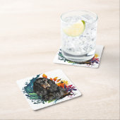 Gordon Setter Vierkante Kartonnen Onderzetter (Insitu)