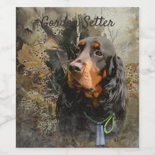 Gordon Setter Wijn Etiket (Enkel label)