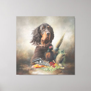 Gordon Setters, Passie voor vogels, Kunst Canvas Afdruk