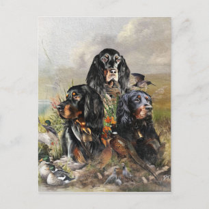 Gordon Setters, Passie voor vogels, Kunst Feestdagenkaart