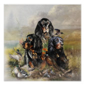 Gordon Setters, Passie voor vogels, Kunst Perfect Poster (Voorkant)