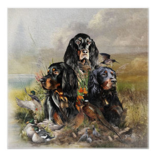 Gordon Setters, Passie voor vogels, Kunst Perfect Poster