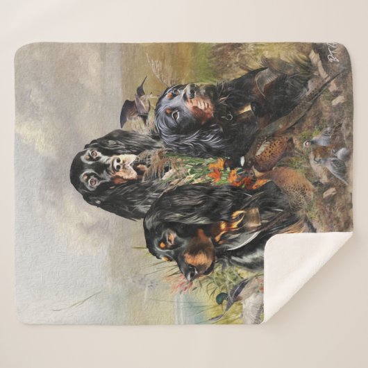 Gordon Setters, Passie voor vogels, Kunst Sherpa Deken (Voorkant (horizontaal))