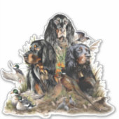 Gordon Setters, Passie voor vogels, Kunst Sticker (Voorkant)