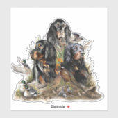 Gordon Setters, Passie voor vogels, Kunst Sticker (Vel)